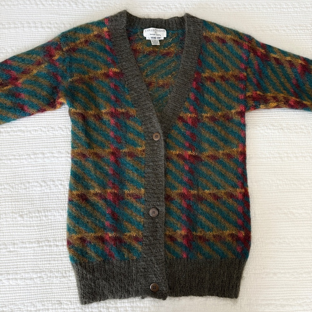 Vintage Hand Knit Mohair Wool Oversized Sweater M by Michelle Stuart 90s Grunge - Picture 2 of 15